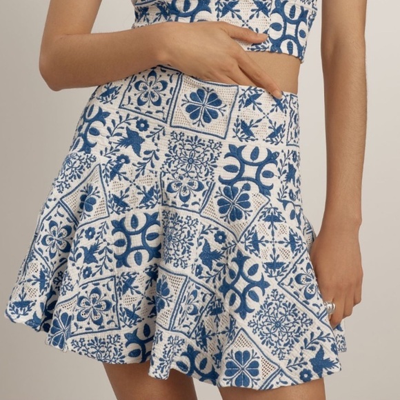 NWT Maeve Embroidered Tile Print Mini Skirt, 14 - Picture 1 of 14